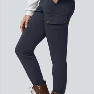 HALARA High Waisted Button Zipper Multiple Pockets Skinny Hiking Cargo Pants